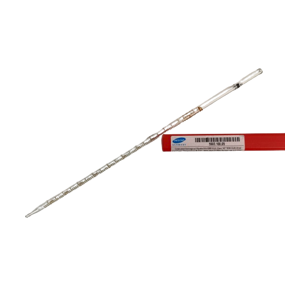Graduated Seroiogical Pipette ISO/DIN 835, Glass'AS' With Individual Certificate, 2ml, Amber Printing, pk10, MS 5802.100.05