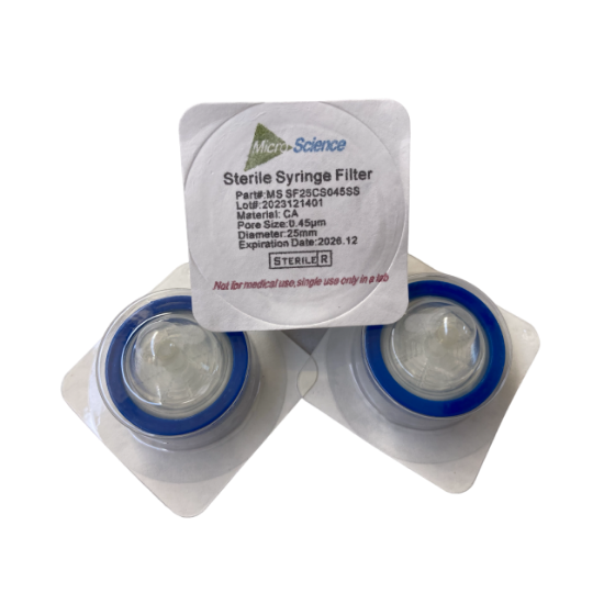 Picture of 25mm CA Syringe Filter 0.45um, Sterile, Box 50 (MS SF25CS045S) MS SF25CS045SS