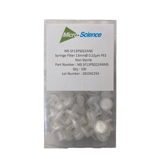 Picture of 13mm PES Syringe Filter 0.22um Non sterile,box 100, MS SF13PS022NS