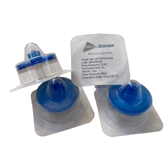 Picture of 33mm PES  Syringe Filter 0.45um, Sterile, pk50, MS SF33PS045SS