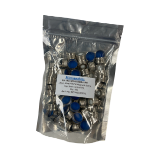 Picture of 18mm Screw Blue Magnetic Metal cap Blue PTFE/white Sil septa, MSVC5356B-18M