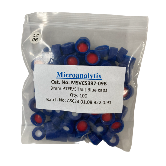 Picture of 9mm PTFE/Sil Slit Blue caps, MSVC5397-09B