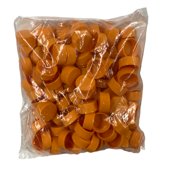 Picture of 24-400mm Orange Polypropylene Cap/NO Hole, bx100, 5320-24O(100)