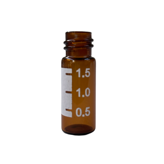 Picture of 2.0mL Amber Vial, 12x32mm, with White Graduated Spot, 10-425mm Thread 32010E-1232A