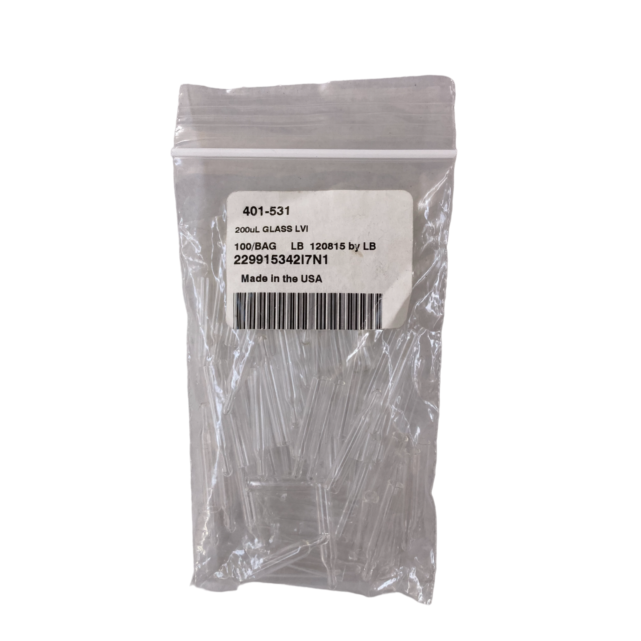 200µL Glass Conical Limited Volume Insert, 5x31mm, Precision-Formed Mandrel Interior, No Spring 401-531