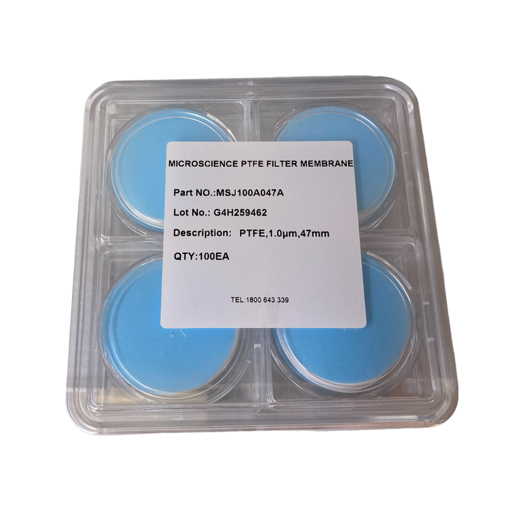 Membrane Filter PTFE 1.0um 47mm, 100/PK MSJ100A047A