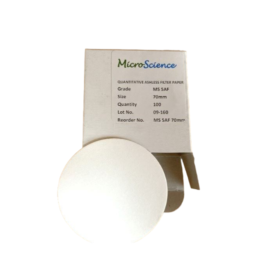 Picture of Quantitative Filter Paper 5AF 70mm,Ashless, fast flow, Box100, MS 5AF 70mm