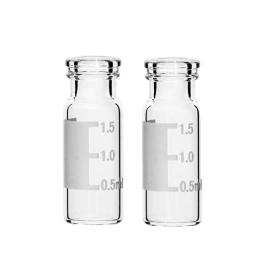 Picture of 2.0mL Big Mouth Clear Vial, 12x32mm, with White Graduated Spot, 11mm Crimp/Snap Ring™ 32011SE-1232