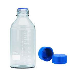 Picture of Liquid Handling Glassware Lab Bottle w/Blue Lid 1L MS1407-1L