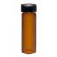 Picture of 40mL Amber Vial, 24-400mm Open Top Black Closure, 0.125" PTFE/Silicone Top Hat™ Lined 9A-130