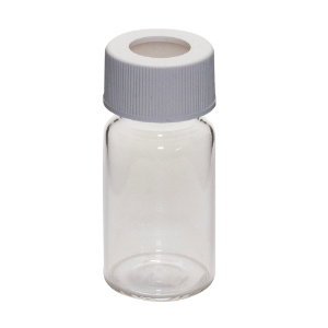 Picture of Precleaned & Certified - 20mL Clear Vial,  24-414mm Open Top White Polypropylene Closure,  .100" PTFE/Silicone Lined 9-107-3