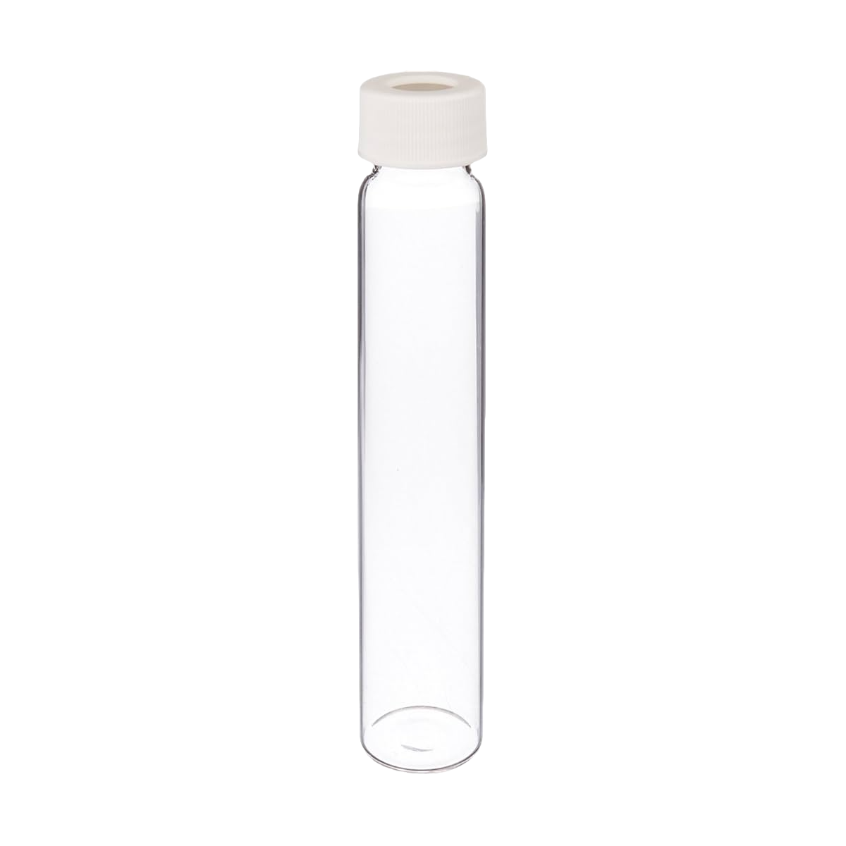 60mL Clear Vial,  24-414mm Open Top White Polypropylene Closure,  .125" PTFE/Silicone Lined 9-112