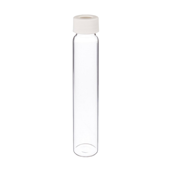 Picture of 60mL Clear Vial,  24-414mm Open Top White Polypropylene Closure,  .125" PTFE/Silicone Lined 9-112