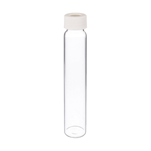 Picture of Precleaned - 60mL Clear Vial,  24-414mm Open Top White Polypropylene Closure,  .125" PTFE/Silicone Lined 9-112-2