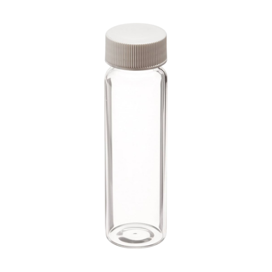 Picture of 40mL Clear Vial, 24-400mm Solid Top White Polypropylene Closure, PTFE Lined  9-120