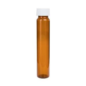 Picture of Precleaned - 60mL Amber Vial, 24-400mm Solid Top White Polypropylene Closure, PTFE Lined , pk 72, 9A-129-2