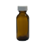 Picture of 1 oz, 30mL Amber Boston Round,  31x79mm, 20-400mm Thread, White Closure, PTFE Lined  9A-170