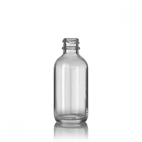 Picture of 2 oz, 60mL Clear Boston Round Bottle, 39x94mm, 20-400mm Thread D0155-2