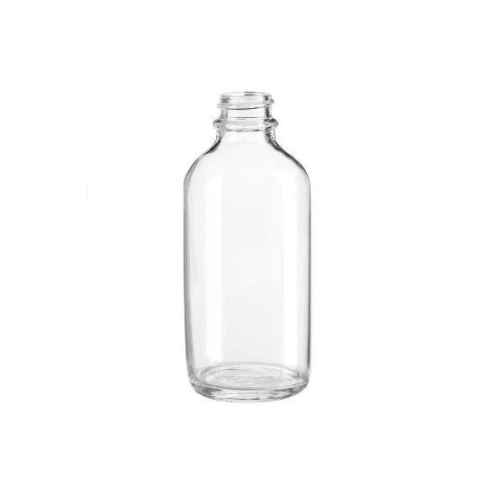 Picture of 4 oz, 125mL Clear Boston Round Bottle, 48x112mm, 22-400mm Thread D0155-4