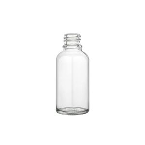 Picture of 1/2 oz, 15mL Clear Boston Round Bottle, 25x68mm, 18-400mm Thread D0155-1/2