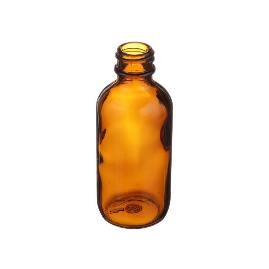 Picture of 2 oz, 60mL Amber Boston Round Bottle, 39x94mm, 20-400mm Thread D0167-2