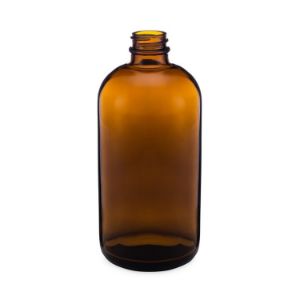 Picture of 16 oz, 500mL Amber Boston Round Bottle,75x168mm,  28-400mm Thread D0167-16