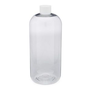 Picture of 32 oz, 1000mL Clear Boston Round, 94x206mm, 33-400mm Thread, White Closure, PTFE Lined 9-175