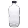 Picture of 16 oz, 500mL Clear Boston Round, 75x168mm, 28-400mm Thread, Phenolic Closure/PE Cone Lined D0149-16