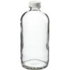 Picture of 16 oz, 500mL Clear Boston Round, 75x168mm, 28-400mm Thread, Polypropylene Closure, F217 Lined D0156-16