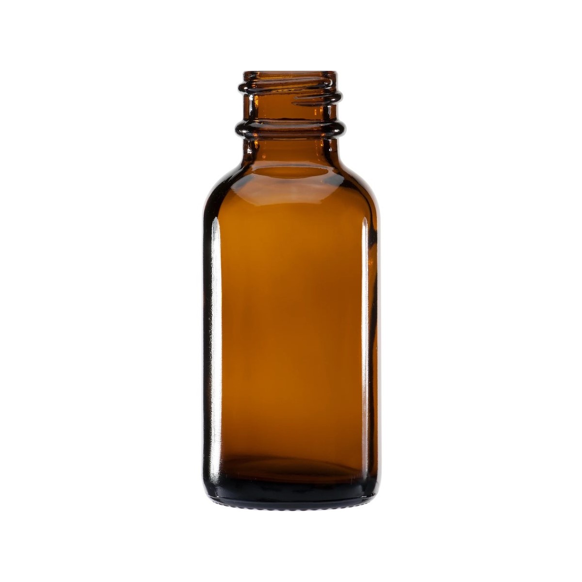 1 oz, 30mL Amber Boston Round Bottle, 31x79mm, 20-400mm Thread D0167-1