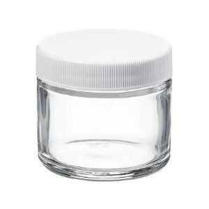 Picture of 2 oz, 60mL Short Wide Mouth Jar, 55x48mm, 53-400mm Thread, White Closure, PTFE Lined  9-180