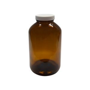 Picture of 32 oz, 950cc Amber Packer, 99x178mm, 53-400mm Thread, Polypropylene Closure, Unlined D0178-32