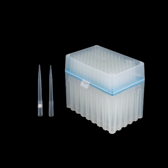 Picture of 1000 μl Filter universal Pipette Tips, Extra Long, Clear, Racked, Sterile, 96/pk, 960/box 313012