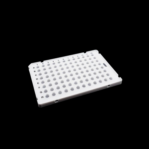 0.1 mL 96 Well PCR Plate, Semi Skirt, White, A1 Notch, 5/bag, 25/pk 402411