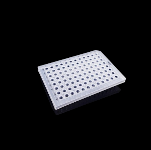 Picture of 0.2 mL 96 Well PCR Plate, Semi Skirt, Clear, A12 Notch, 5/bag, 25/pk 402301