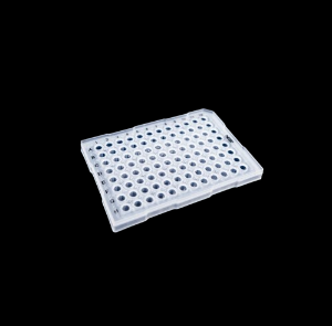 Picture of 0.2 mL 96 Well PCR Plate, Semi Skirt, Clear, A12 Notch, Compatible with ABI Machine, 5/bag, 25/pk 402601