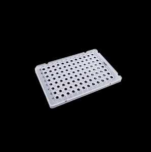 Picture of 0.1 mL 96 Well PCR Plate, Semi Skirt, Clear, A1 Notch, Compatible with ABI Machine, 5/bag, 25/pk 402401