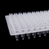 Picture of 0.2 mL 96 Well PCR Plate, No Skirt, Elevated Wells, Clear, H12 Notch, 5/bag, 25/pk 402201