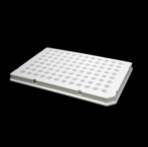 Picture of 100ul 96 Well PCR Plates, Semi Skirt, Roche, H12 Notch, White, 10/pk 402712