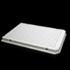 Picture of 40ul 384 Well PCR Plates, Semi Skirt, Compatible with Roche Machine, White Frame, A24 Notch,  White, Sterile, 10/pk 409033