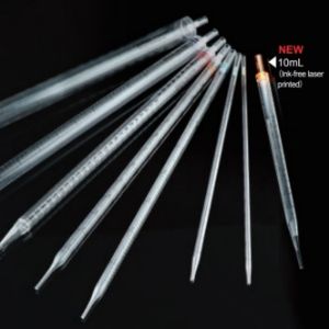 Picture of 10 mL Serological Pipette, Ink-free laser printed, Individually Plastic-plastic Wrapped, Sterile, 50/pk, 500/cs 327303