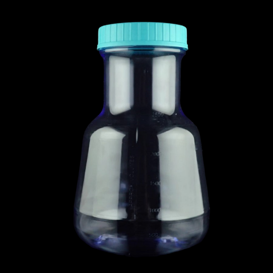 Picture of 3 Liter Wild-mouth Efficient Erlenmeyer Flask，Seal Cap,  Plain BottomPC Bottle, HDPE Cap, Sterile, 1/pk, 4/cs 786501