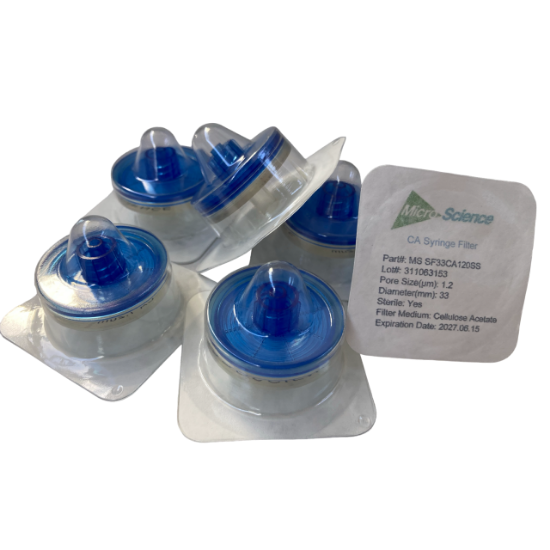 Picture of 33mm CA Syringe Filter 1.2um, Sterile, Acrylic housing, 10 x Box 50, MS SF33CA120SS-10