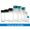 Picture of 15 x 45mm 1 dram (4ml) Clear Borosilicate Glass Vial with 13-425 Green Thermoset F217 & PTFE Lined Cap attached Vacuum & Ionized,  Case of 144, GLC-05185