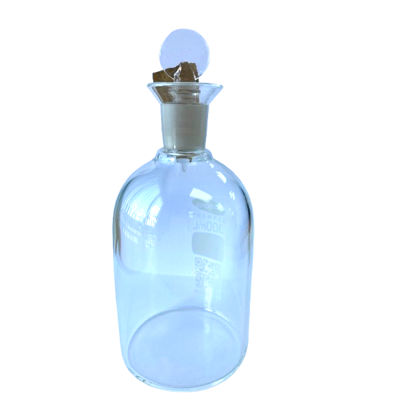 BOD Bottle 300ml, white printing, Boro 3.3 with stopper , pk2, MS 1418.100.03