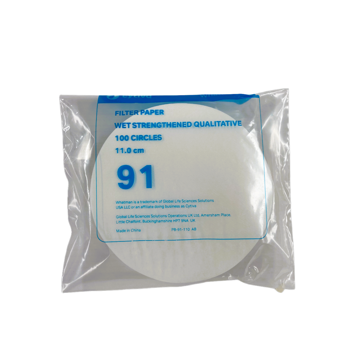 Grade 91 Qualitative Filter Paper Wet-Strengthened, circle, 110 mm, 1091-110(100) 