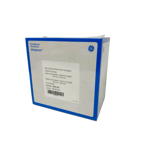 Picture of Cellulose Soxhlet Extraction Thimble, single 1 mm wall, 28 × 120 mm (25 pcs) 2800-282