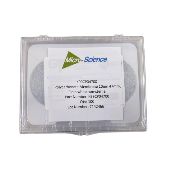 Picture of Membrane Filter PC 10um 47mm Plain white Non-sterile box100 K99CP04700