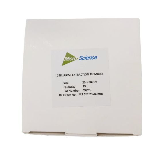 Picture of Cellulose Extraction Thimble Filters 25x80mm, BX25,  MS CET25x80mm