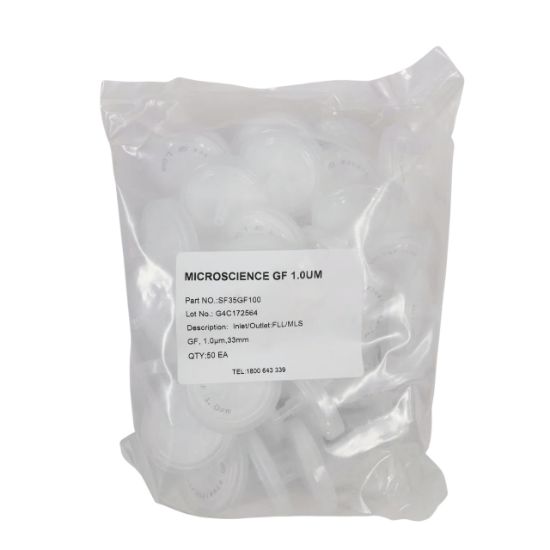 Picture of 35mm Glass fiber Syringe Filter 1.0um, Non-Sterile, PP housing, box 100,  MS SF35GF100NS